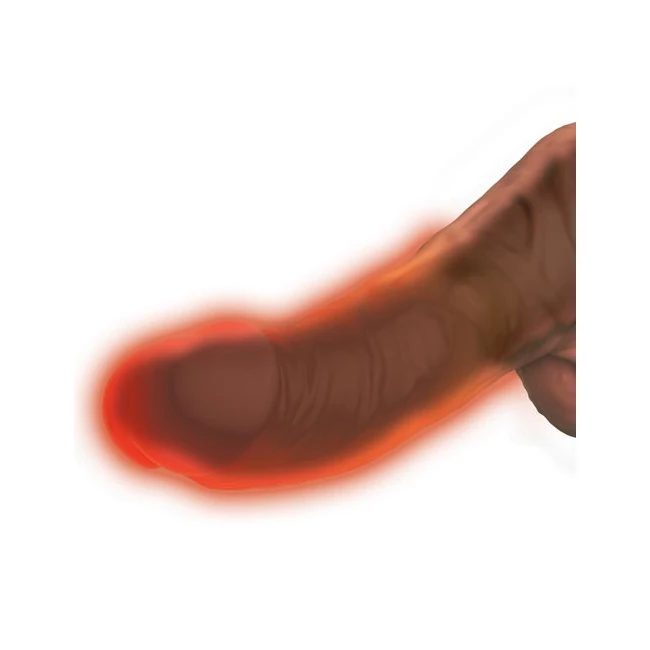 King Cock Plus 7.5in Thrusting Cock W/ Balls Brown - Materials & Care
