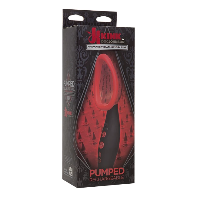 Kink Pumped Pussy Pump Rechargeable Vibrating Black/red - Shape, Texture & Visual Features