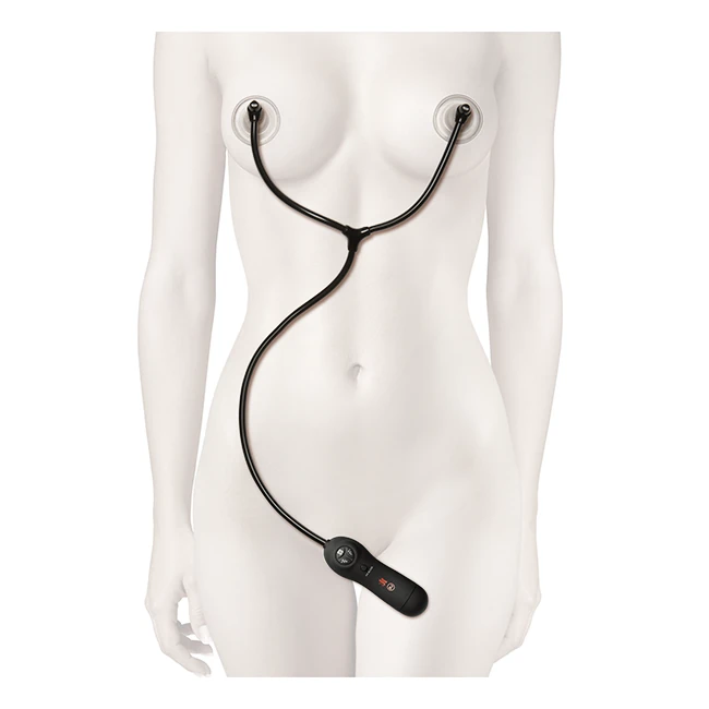 Kink Swell Auto Vibrating Nipple Sucker Cups Black - Size & Fit
