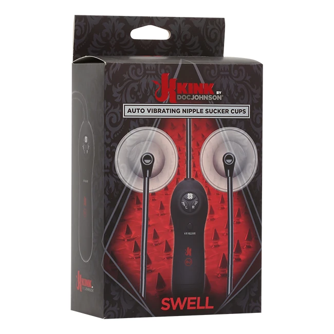 Kink Swell Auto Vibrating Nipple Sucker Cups Black - Features & Functionality