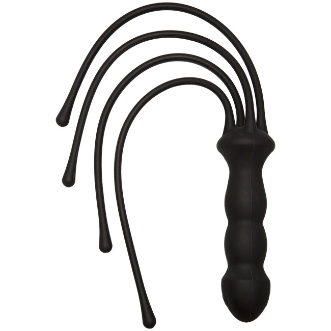 Kink the Quad Silicone Whip 18 Black " - Shape & Texture