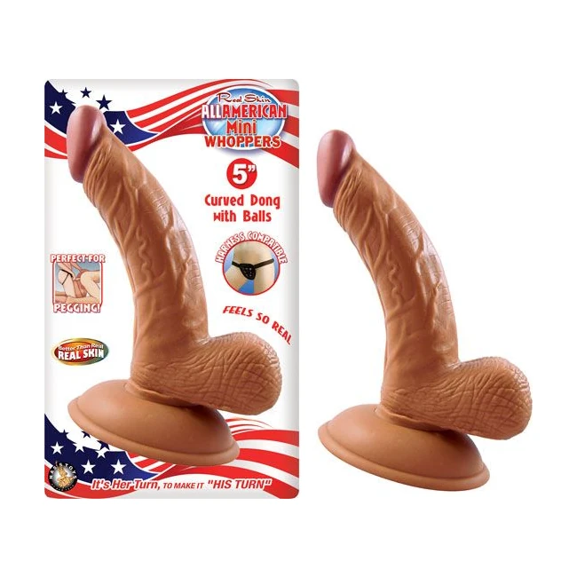 Latin American Mini Whoppers Curved Dong W/balls La - Shape & Texture