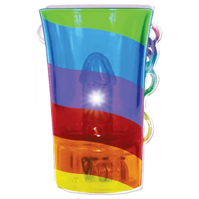 Light Up Rainbow Pecker Shot Glass - Key Details