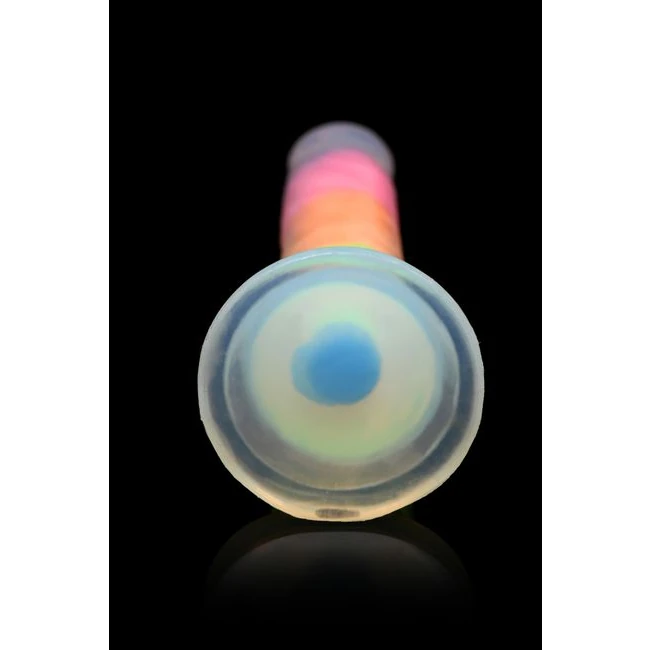 Lollicock Glow in the Dark Rainbow Silicone Dildo - Material & Features