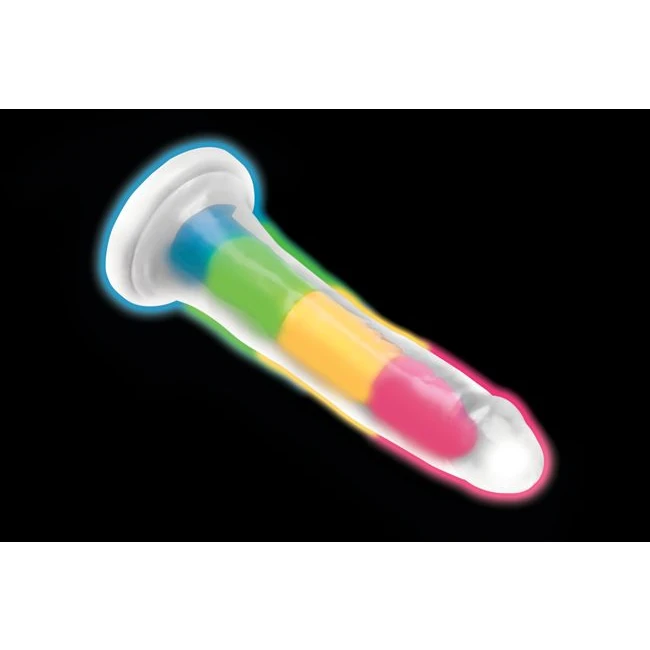 Lollicock Glow in the Dark Rainbow Silicone Dildo - Size & Fit