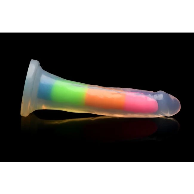 Lollicock Glow in the Dark Rainbow Silicone Dildo - Care Instructions