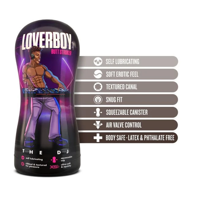 Loverboy the Dj Self Lubricating Stroker Brown - Internal Texture and Design