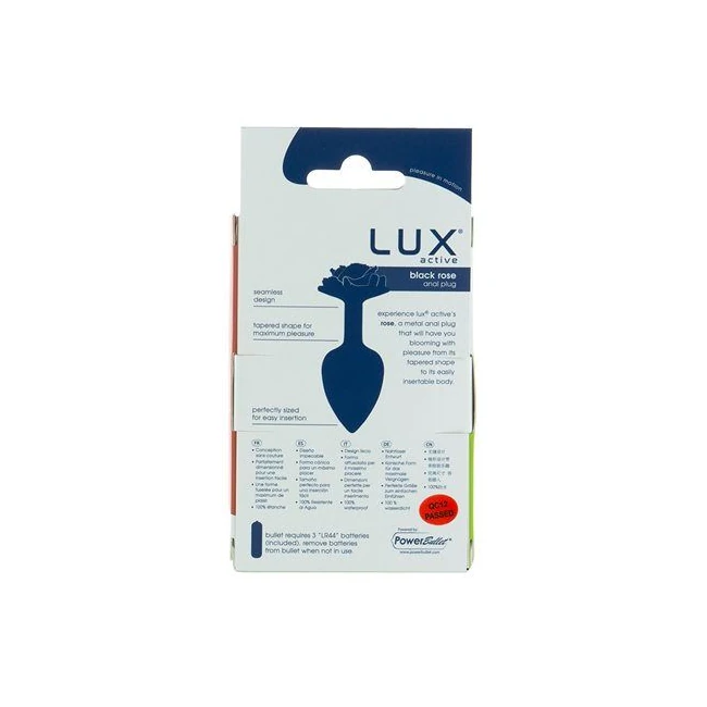 Lux Active Black Rose 3.5in Metal Butt Plug Medium - Shape & Comfort