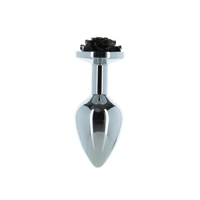Lux Active Black Rose 3.5in Metal Butt Plug Medium - Material & Safety