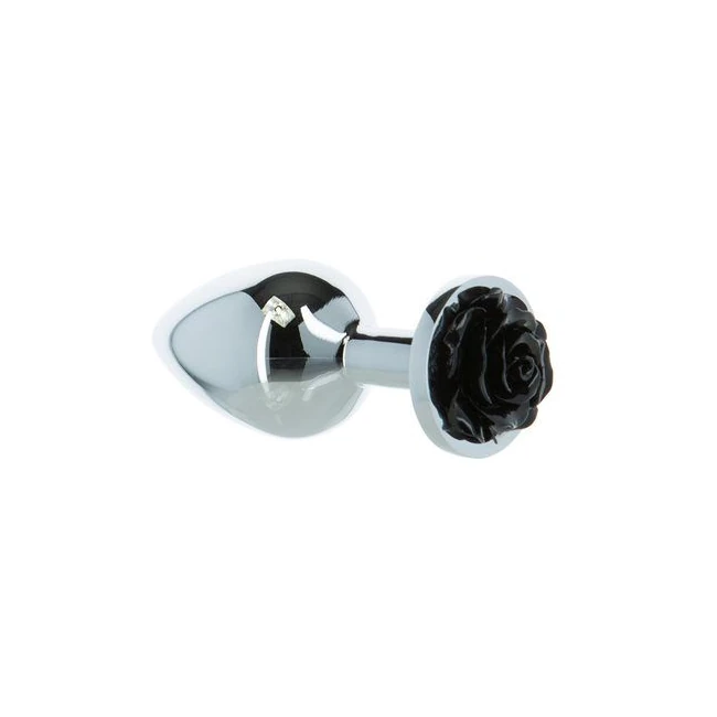 Lux Active Black Rose 3.5in Metal Butt Plug Medium - Graduated Sizing & Specifications