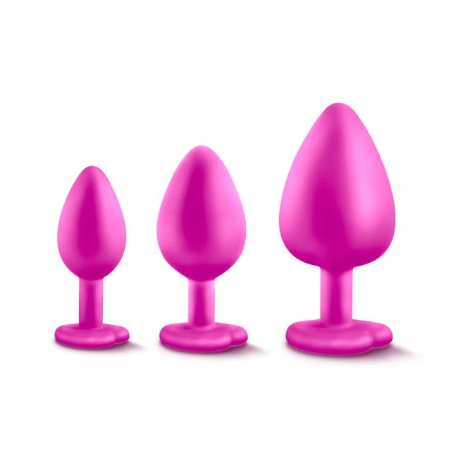 Luxe Bling Plugs Training Kit Pink W/white Gems - Material & Safety