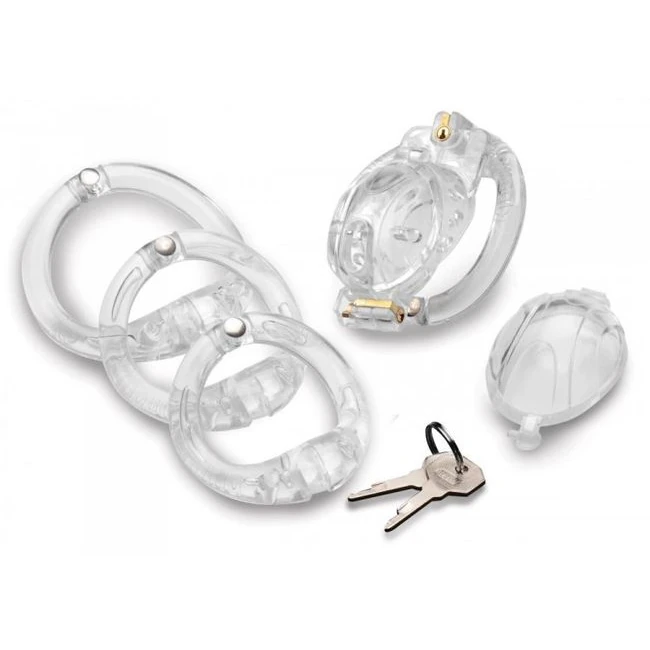 Master Series Custome Lockdown Chastity Cage Clear - Comfort & Fit
