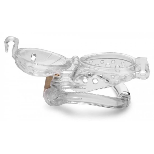Master Series Custome Lockdown Chastity Cage Clear - Materials
