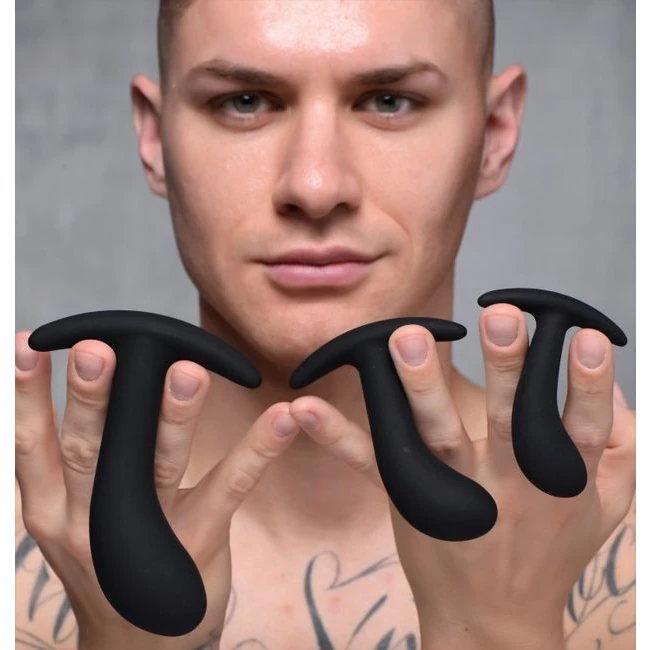 Master Series Dark Delights 3pc Curved Silicone Anal Trainer Set - Shape & Comfort