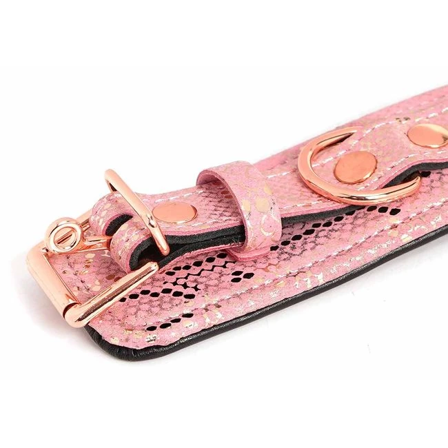 Microfiber Snake Print Wrist Restraints Pink W Leather Lining - What Is the Microfiber Snake Print Wrist Restraints Pink W Leather Lining?