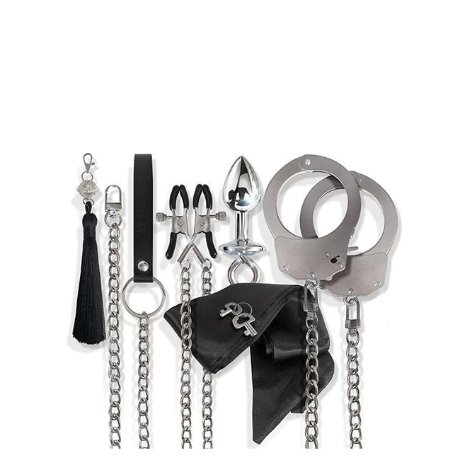 Nixie Interchangeable 8pc Bondage Kit Silver - Shape & Comfort