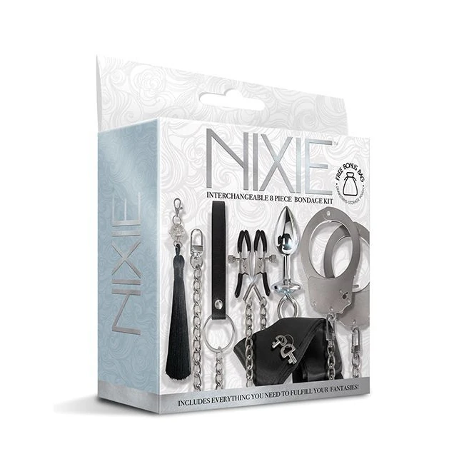 Nixie Interchangeable 8pc Bondage Kit Silver - Materials & Safety