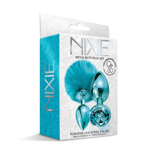 Nixie Metal Butt Plug Set Pom Pom and Jewel-inlaid Metallic - Material & Safety