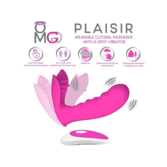Omg Plaisir Wearable Clitoral Massager W/ G-spot Vibrator Pink - How It Feels