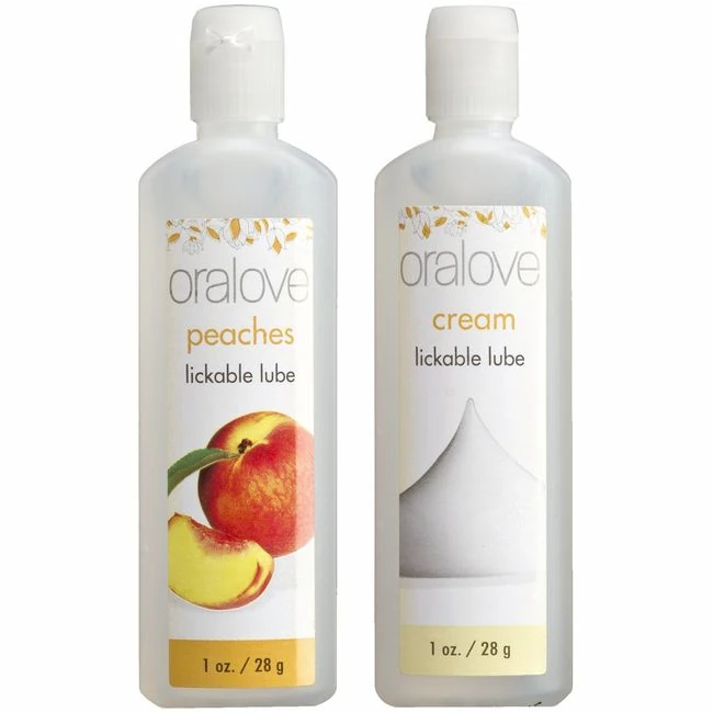 Oralove 2 Pack Lube Peaches & Cream - Experience a Delicious Duo of Sensations