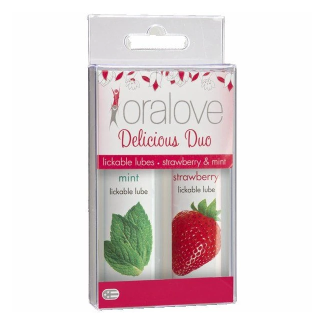 Oralove 2 Pack Lube Strawberry & Mint - Enhance Your Oral Play with the Oralove 2 Pack Lube: Strawberry & Mint