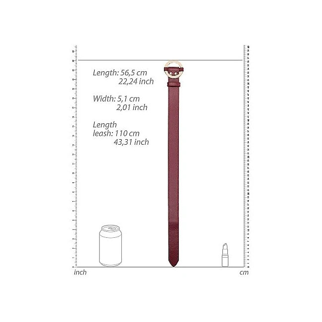 Ouch Halo Collar W/ Leash Burgundy - Hardware & Fasteners