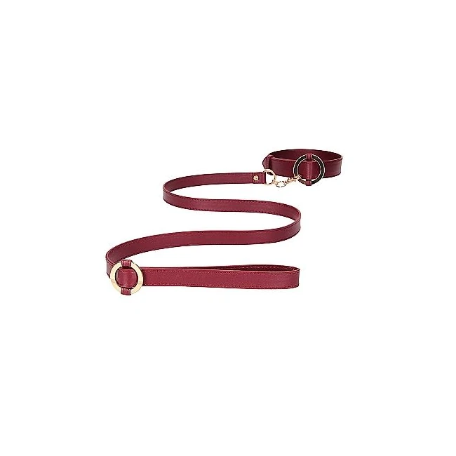 Ouch Halo Collar W/ Leash Burgundy - Comfort & Fit