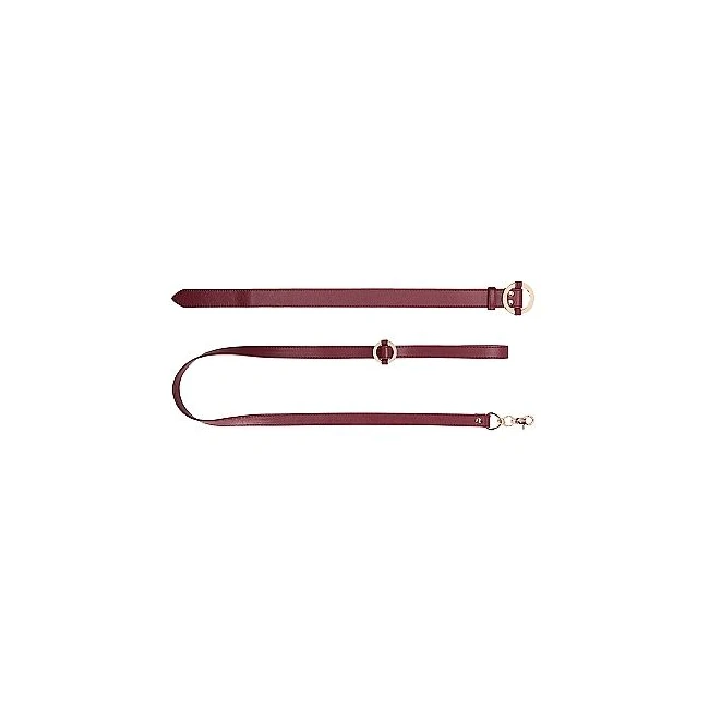 Ouch Halo Collar W/ Leash Burgundy - Materials