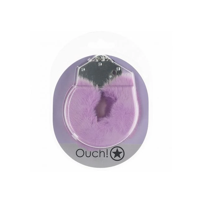 Ouch! Heavy-duty Fluffy Handcuffs Burgundy - Hardware & Fasteners