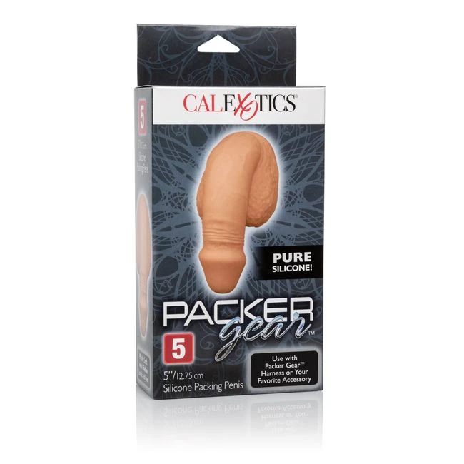 Packer Gear 5in Silicone Penis Tan - Material Feel & Quality