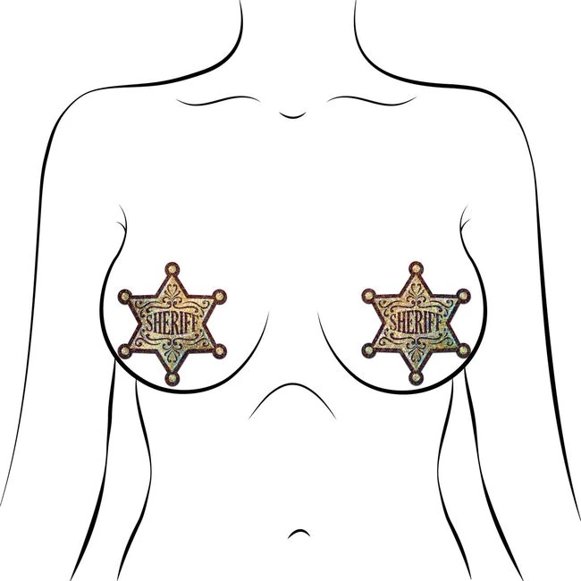 Pastease Sheriff Badge Gold Glitter - Fabric & Feel