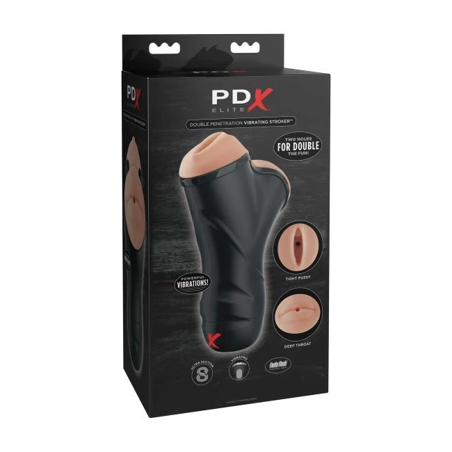 Pdx Elite Double Penetration Vibrating Stroker - Material Feel and Realism
