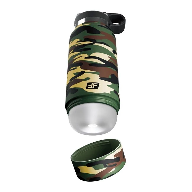 Pdx Plus Fap Flask Happy Camper Discreet Stroker Camo Bottle Frosted - Discreet Design & Versatile Concealment