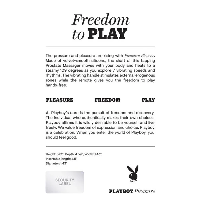 Playboy Pleasure Pleaser - Power, Performance, and Materials