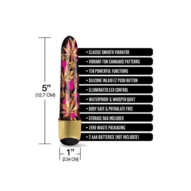 Prints Charming Buzzed 5 Mini Vibe Pink Kush " - Compact Shaft With a Printed Pattern