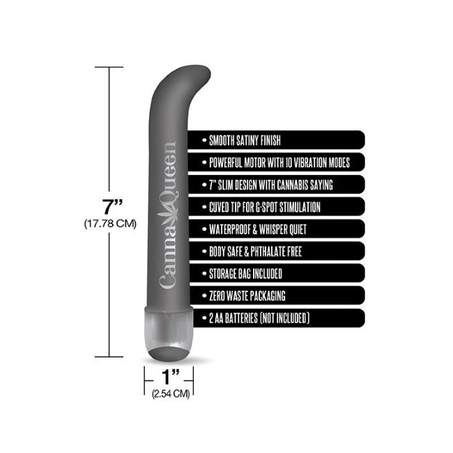Prints Charming Buzzed 7 G Spot Vibe Canna Queen Grey " - Specifications