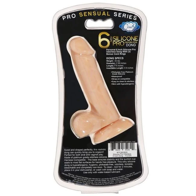 Pro Sensual Premium Silicone Dong W/ 3 C Rings - Size, Variations & Features