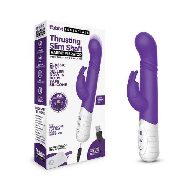 Rabbit Essentials Thrusting Slim Shaft Rabbit Vibrator - How It Feels