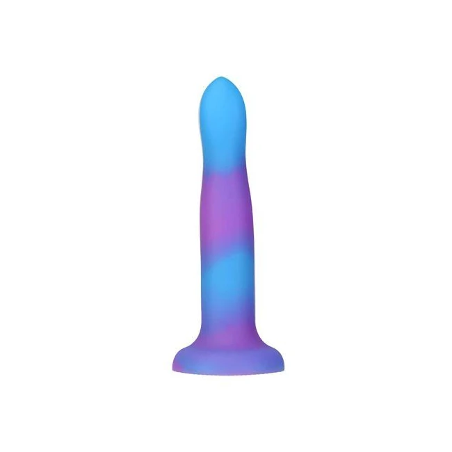 Rave Addiction 8in Glow in the Dark Dildo Blue/purple - Shape & Texture