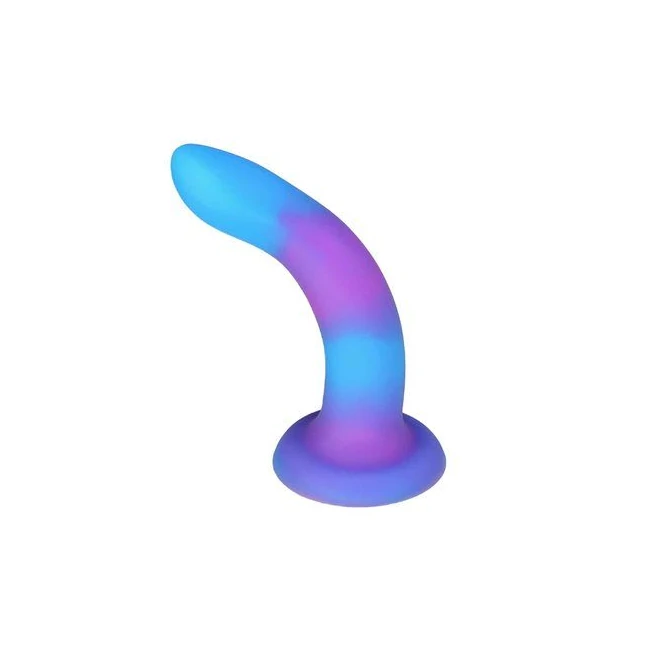 Rave Addiction 8in Glow in the Dark Dildo Blue/purple - Additional Features & Accessories
