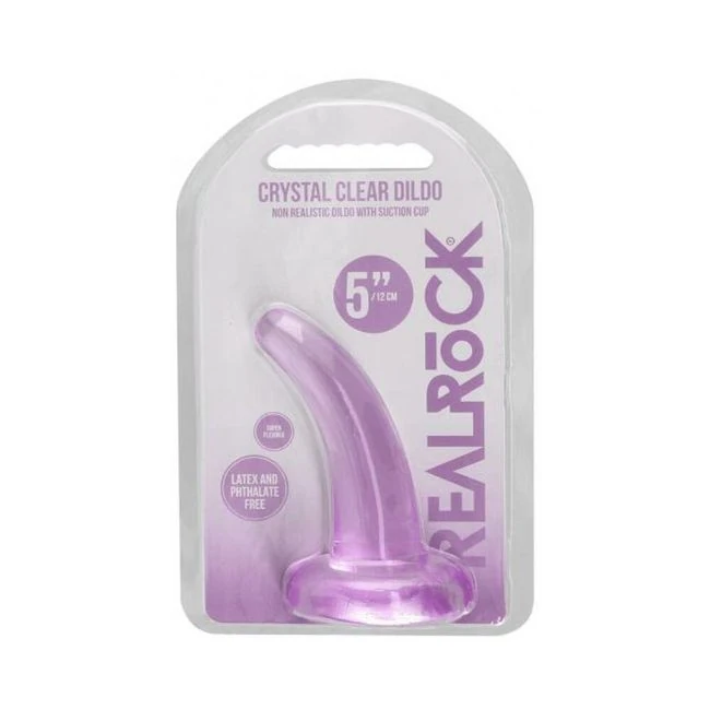 Realrock Crystal Clear Non-realistic Dildo With Suction Cup - Shape & Texture