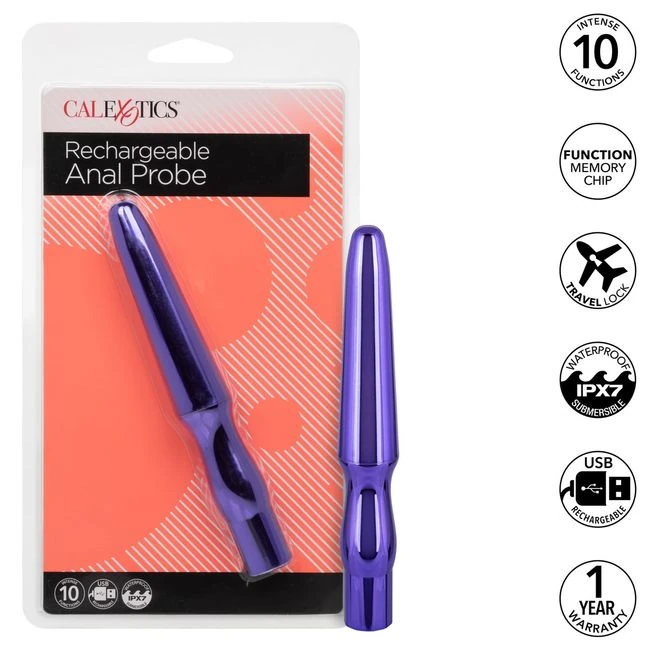 Rechargeable Anal Probe Metallic Purple - Features