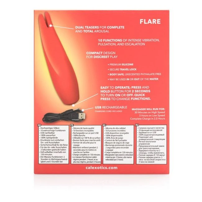 Red Hot Flare Clitoral Dual Teasers - Designed for Convenience and Discretion