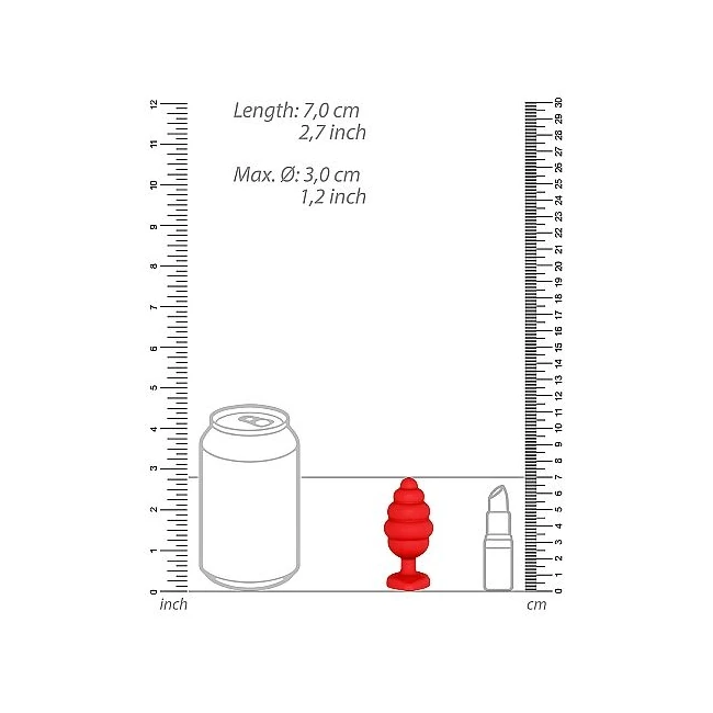 Regular Ribbed Diamond Heart Plug Red - Material & Safety