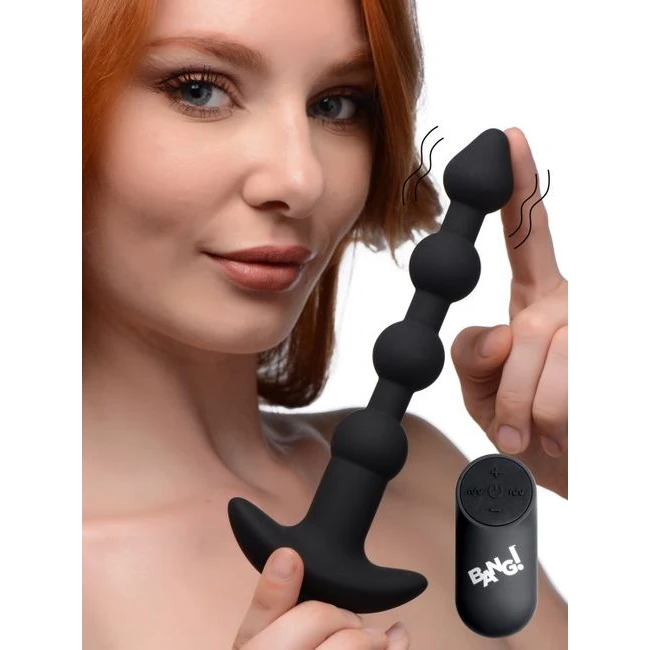 Remote Control Vibrating Silicone Anal Beads - - Graduated Sizing & Specifications