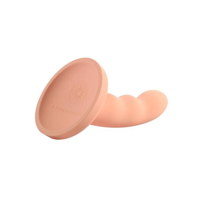 Ren 6in Silicone Dildo Peach - Design and Dimensions