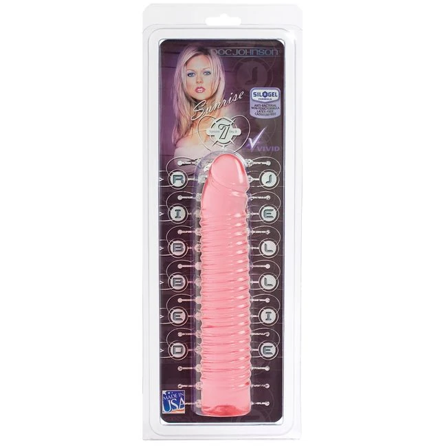 Ribbed Jellie Cock 7in Sunrise Cd - Shape & Texture