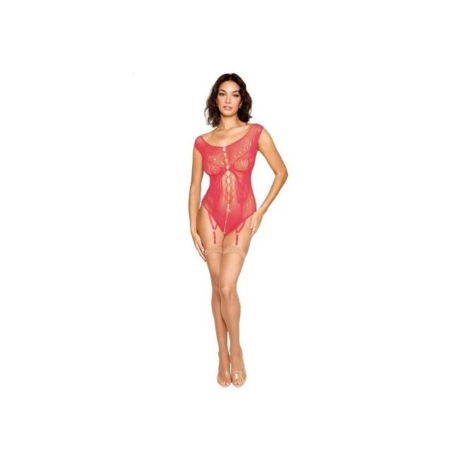 Seamless Butterfly Garter Teddy Watermelon O/s - Fabric & Feel