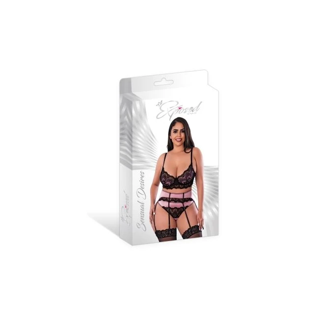 Sensual Desires Bra Cincher & Thong Mauve - Design Details