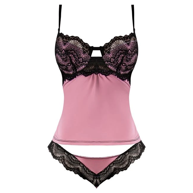 Sensual Desires Cami & Cheeky Panty Mauve - Fabric & Feel